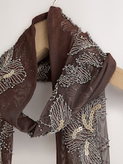 Chocolat Marron - Écharpe ornée - Image 3 de 3
