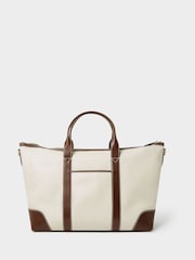 Osprey London Cream The Classic Savanna Leather Weekender Bag - Image 4 of 6
