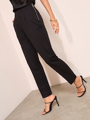Friends Like These Black Petite Stretch Twill Tapered Trousers - Image 2 of 4