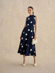Hobbs Blue Petite Mia Dress - Image 5 of 6