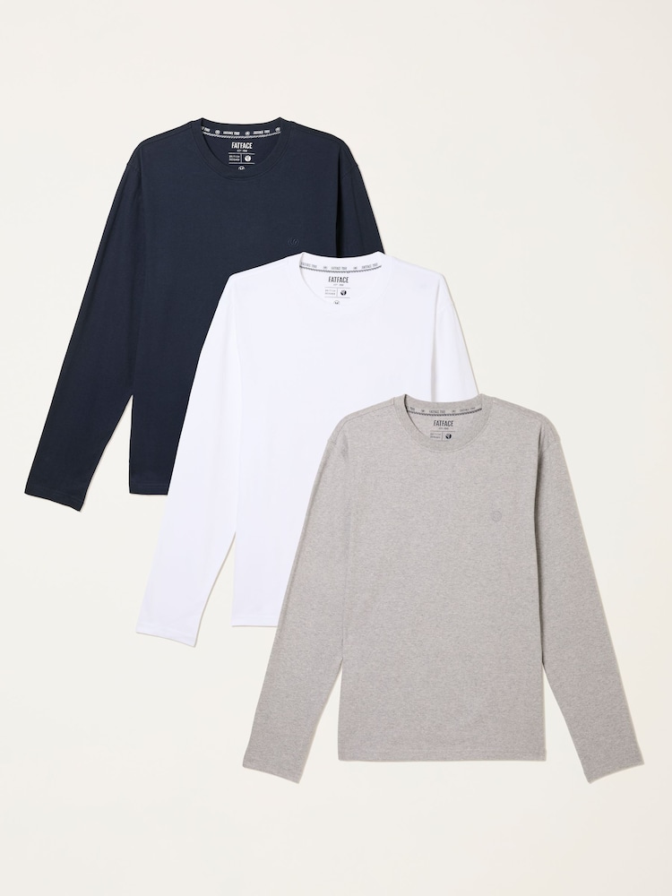 FatFace Long Sleeve T-Shirts 3 Pack - Slika 1 od 7