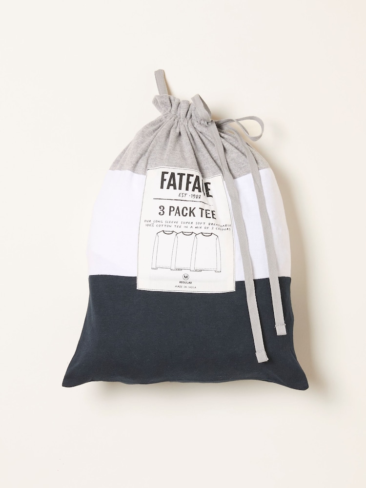 FatFace Long Sleeve T-Shirts 3 Pack - Slika 7 od 7