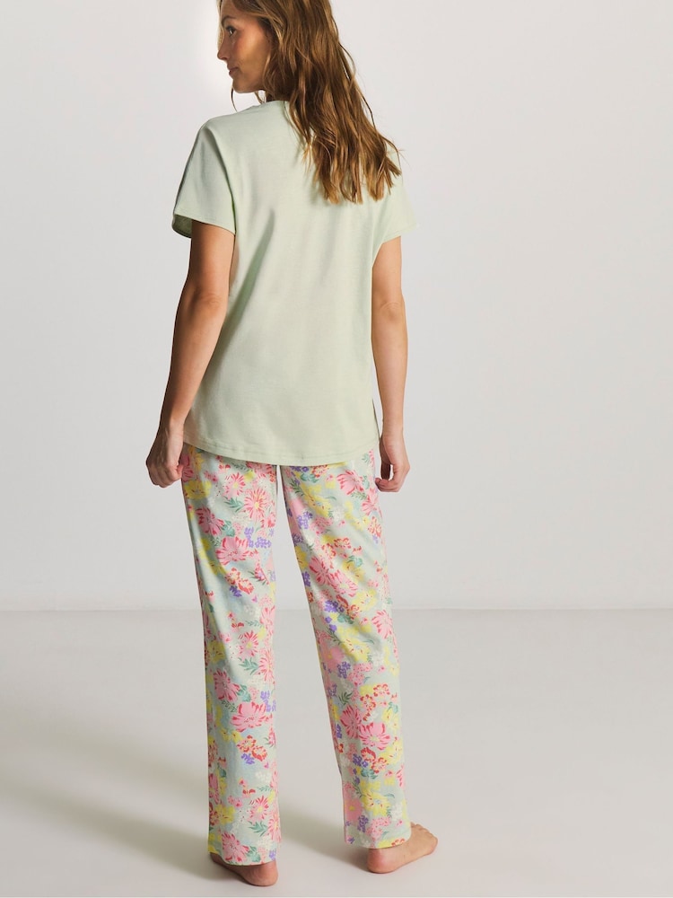 JD Williams Blue Floral Pyjamas Set - Image 2 of 4