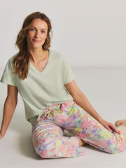 JD Williams Blue Floral Pyjamas Set - Image 3 of 4