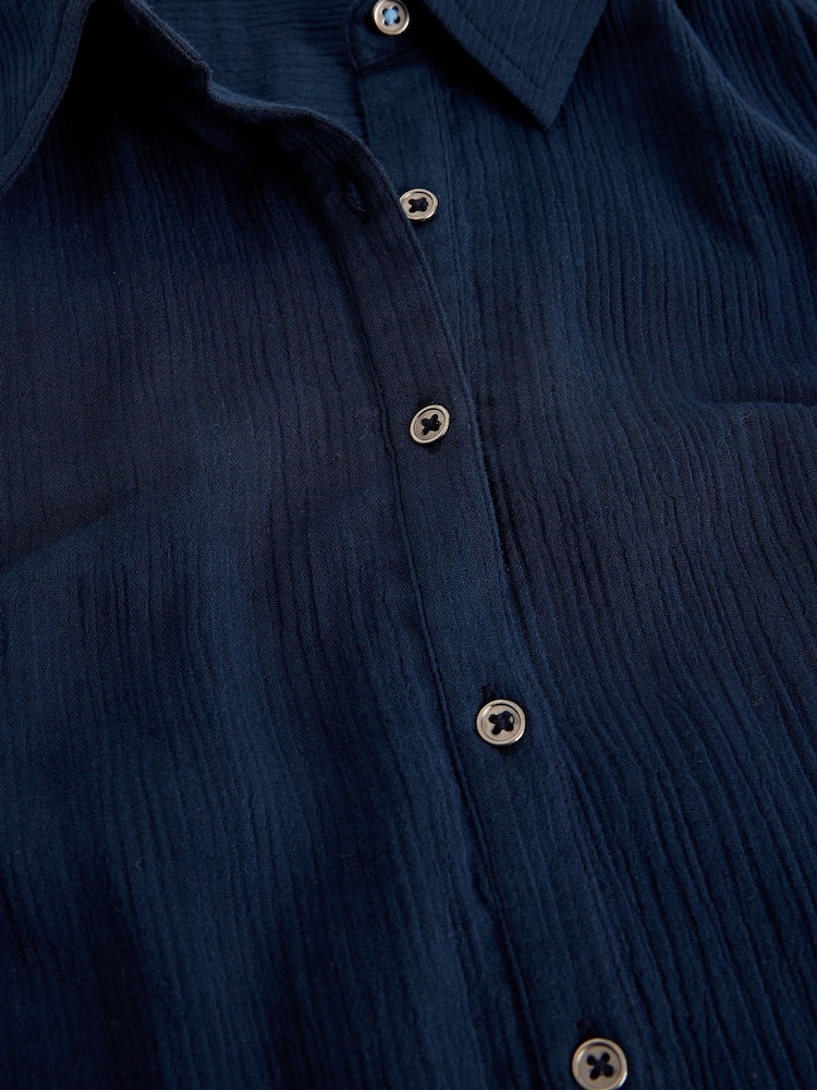 White Stuff Blue Rylee Double Cloth Shirt Dress - Image 6 of 6