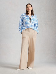 White Stuff Natural Twister Wide Leg Chino Trousers - Image 4 of 6