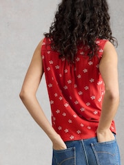 White Stuff Red Amy Emb Sleeveless Shirt - Image 2 of 6
