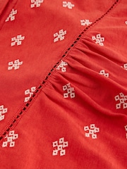 White Stuff Red Amy Emb Sleeveless Shirt - Image 5 of 6