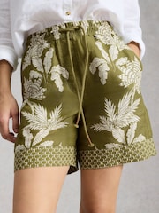 White Stuff Green Belle Linen Shorts - Image 1 of 6