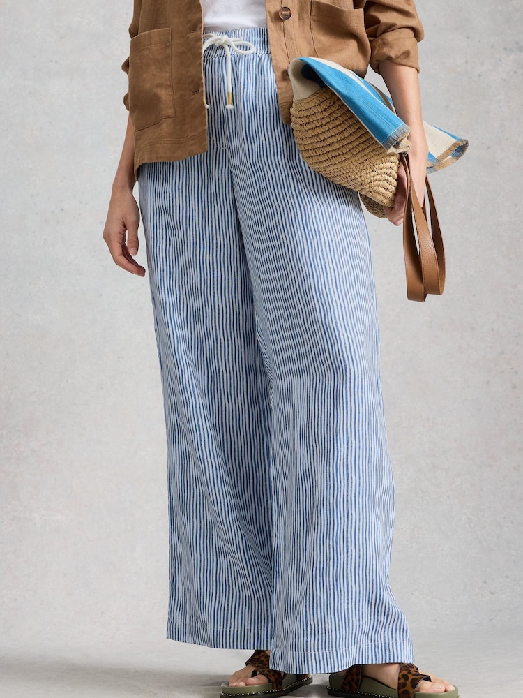 بنطلون Ally برِجل واسعة من الكتان من White Stuff - Image 2 of 6