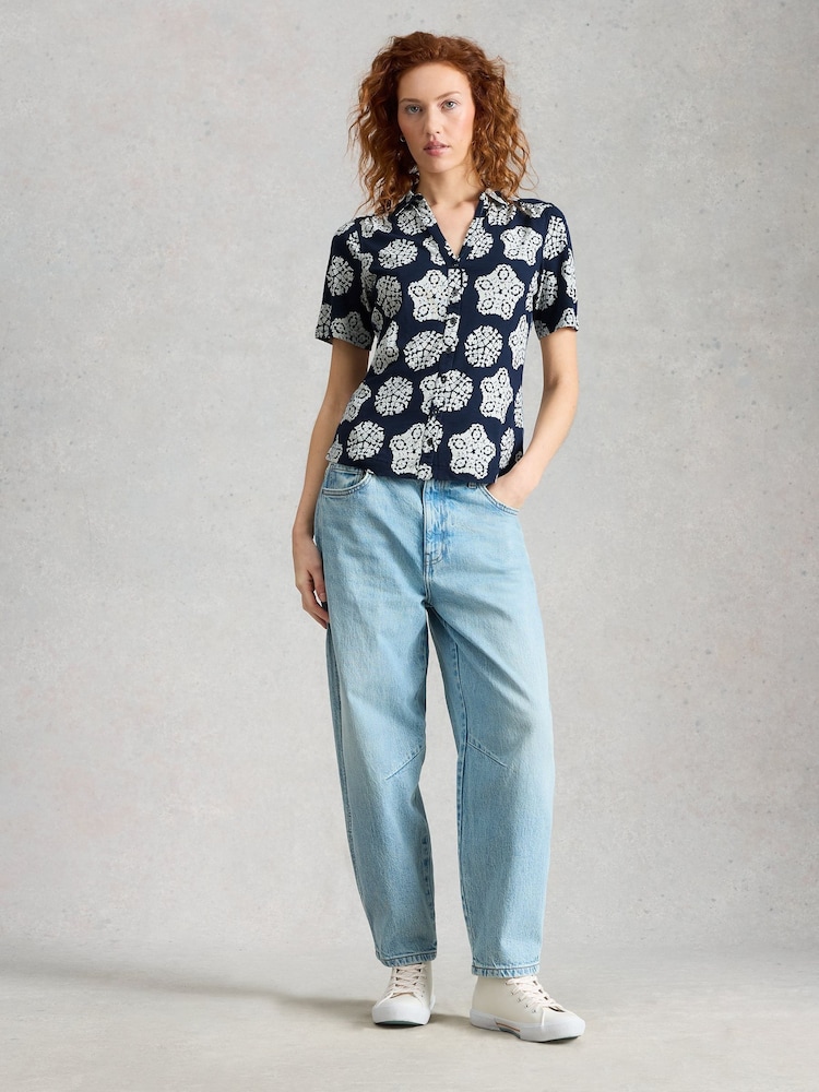 White Stuff Blue Annie Ss Jersey Shirt - Image 1 of 6