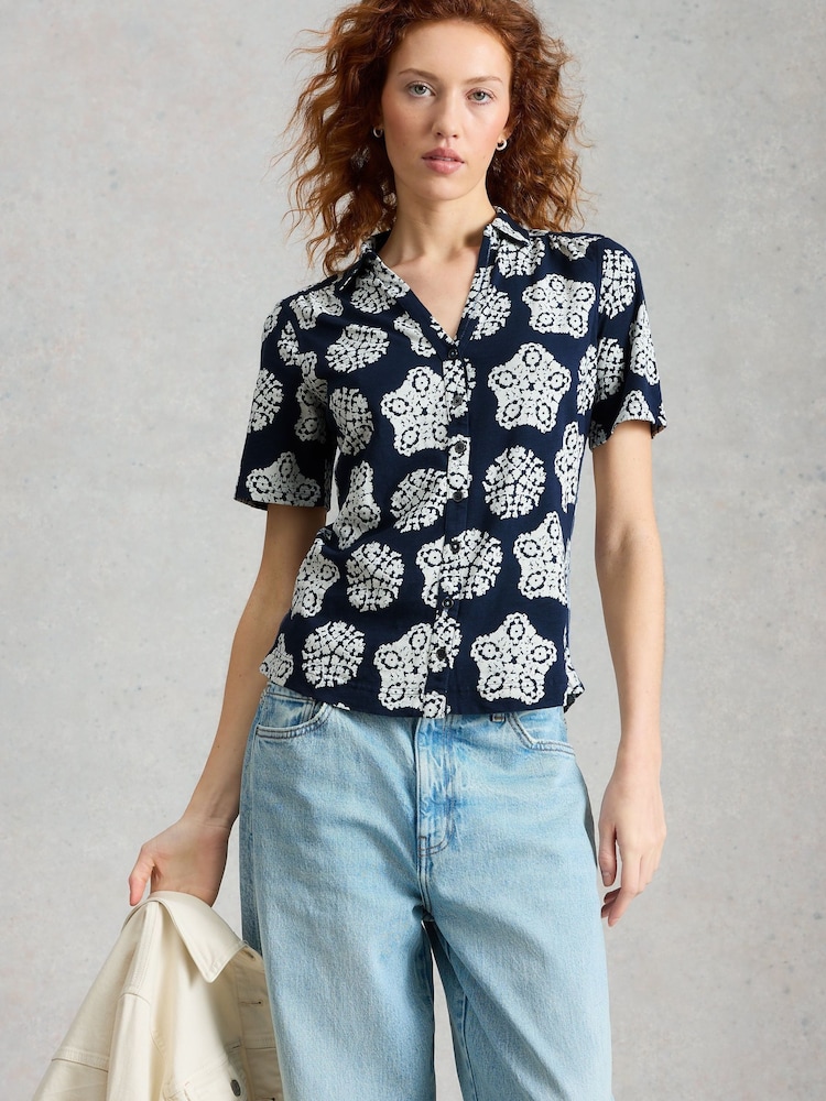 White Stuff Blue Annie Ss Jersey Shirt - Image 2 of 6