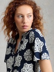 White Stuff Blue Annie Ss Jersey Shirt - Image 4 of 6