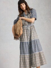 White Stuff Blue Ariel Midi Dress - Image 1 of 6