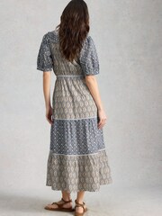 White Stuff Blue Ariel Midi Dress - Image 3 of 6