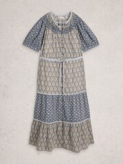 White Stuff Blue Ariel Midi Dress - Image 5 of 6