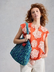 White Stuff Red Nicole Linen Blend Top - Image 1 of 6