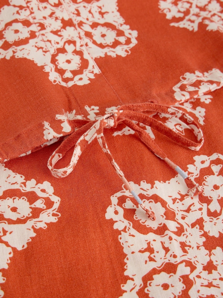 White Stuff Red Nicole Linen Blend Top - Image 6 of 6