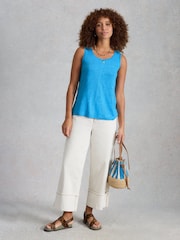 أزرق - White Stuff Scarlette Linen Vest - Image 3 of 6