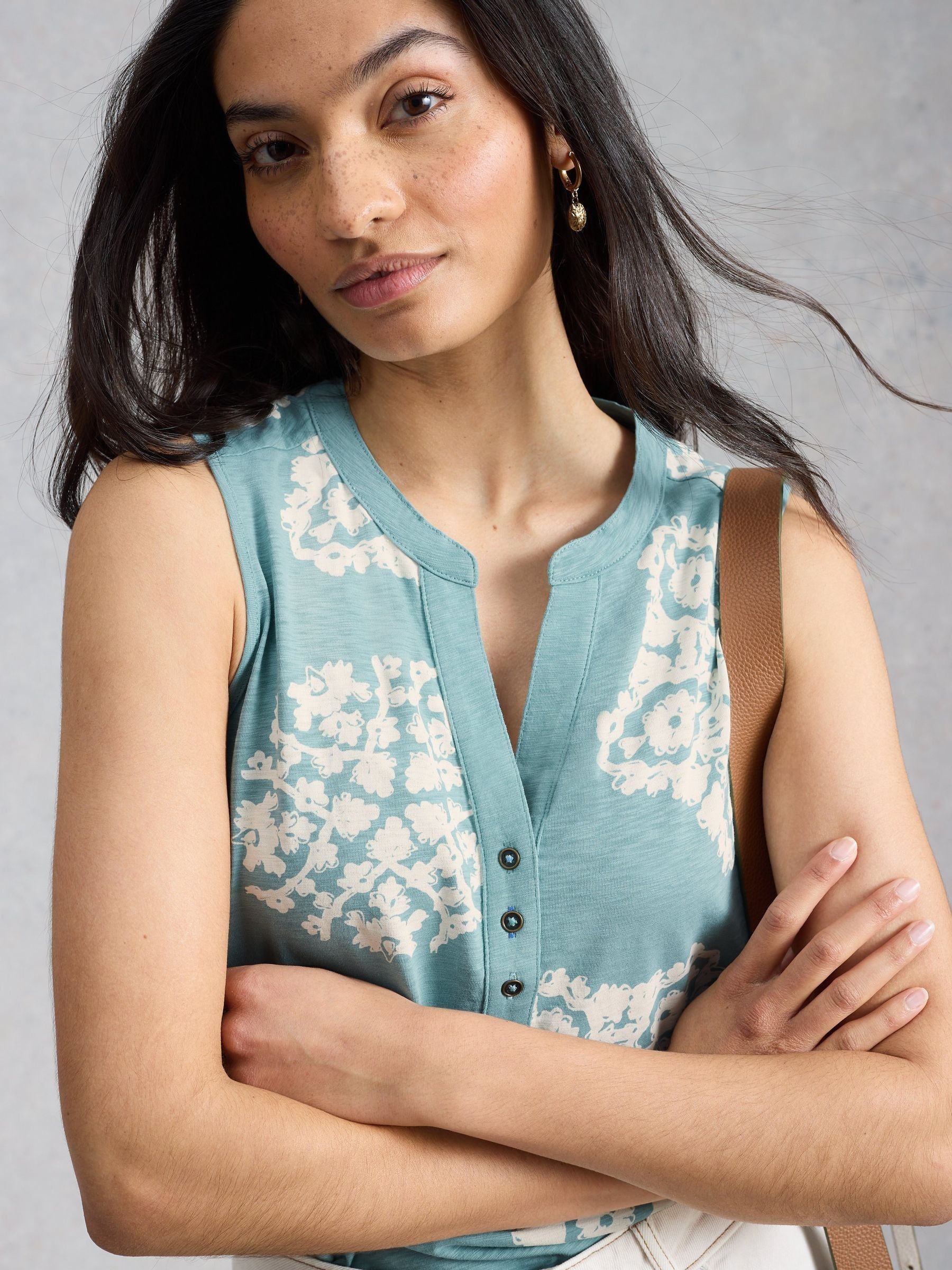 Buy White Stuff Sky Blue Nora Texture Notch Vests from Next USA