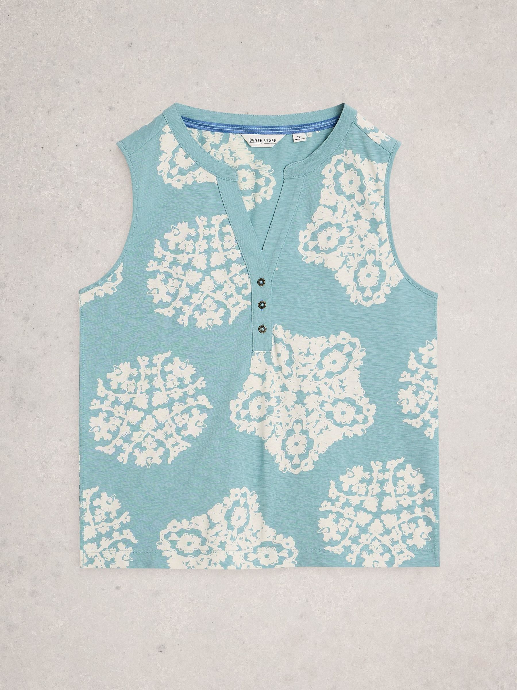 Buy White Stuff Sky Blue Nora Texture Notch Vests from Next USA