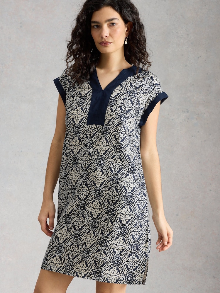 White Stuff Blue Jilly Linen Dress - Image 1 of 6