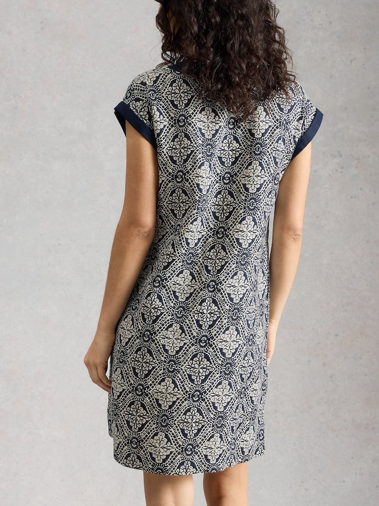 White Stuff Blue Jilly Linen Dress - Image 2 of 6