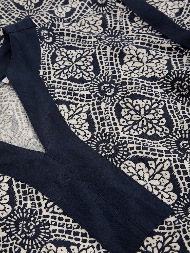 White Stuff Blue Jilly Linen Dress - Image 6 of 6