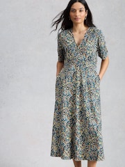 White Stuff Blue Megan Jersey Dress - Image 1 of 6