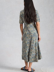 White Stuff Blue Megan Jersey Dress - Image 2 of 6