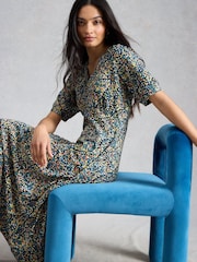 White Stuff Blue Megan Jersey Dress - Image 3 of 6