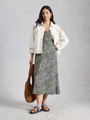 White Stuff Blue Megan Jersey Dress - Image 4 of 6