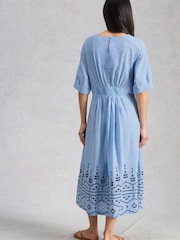 White Stuff Sky Blue Kate Linen Blend Dress - Image 3 of 6