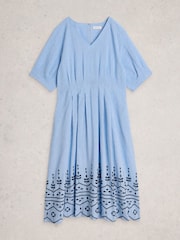 White Stuff Sky Blue Kate Linen Blend Dress - Image 5 of 6