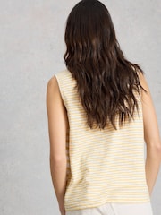 White Stuff Yellow Nora Notch Stripe Vest - Image 3 of 6