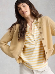 White Stuff Yellow Nora Notch Stripe Vest - Image 4 of 6