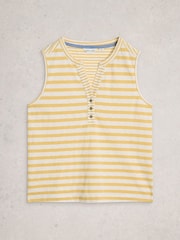 White Stuff Yellow Nora Notch Stripe Vest - Image 5 of 6