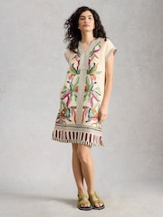 White Stuff Natural Jilly Linen Dress - Image 2 of 6