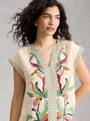 White Stuff Natural Jilly Linen Dress - Image 4 of 6