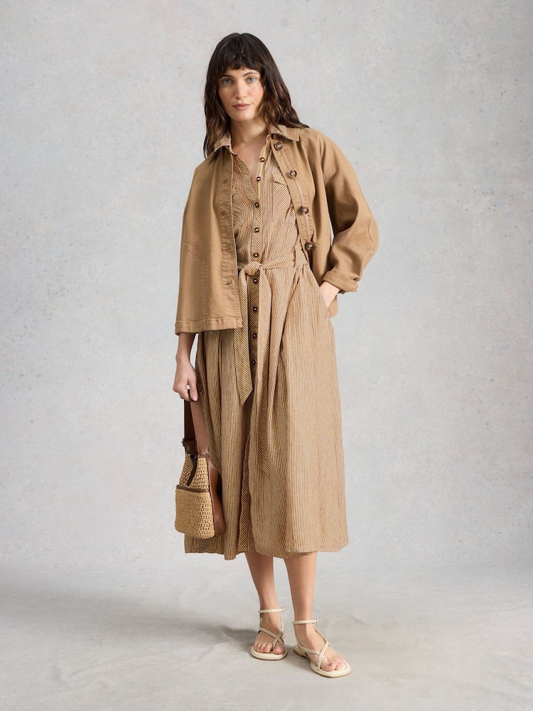 White Stuff Natural Tiff Linen Blend Shirt Dress - Image 2 of 6 White Stuff Natural Tiff Linen Blend Shirt Dress - Image 2 of 6