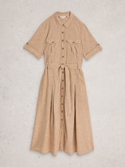 White Stuff Natural Tiff Linen Blend Shirt Dress - Image 6 of 6