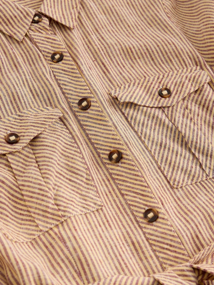 White Stuff Natural Tiff Linen Blend Shirt Dress - Image 7 of 7