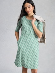 White Stuff Green Olivia Jersey Dress - Image 1 of 6