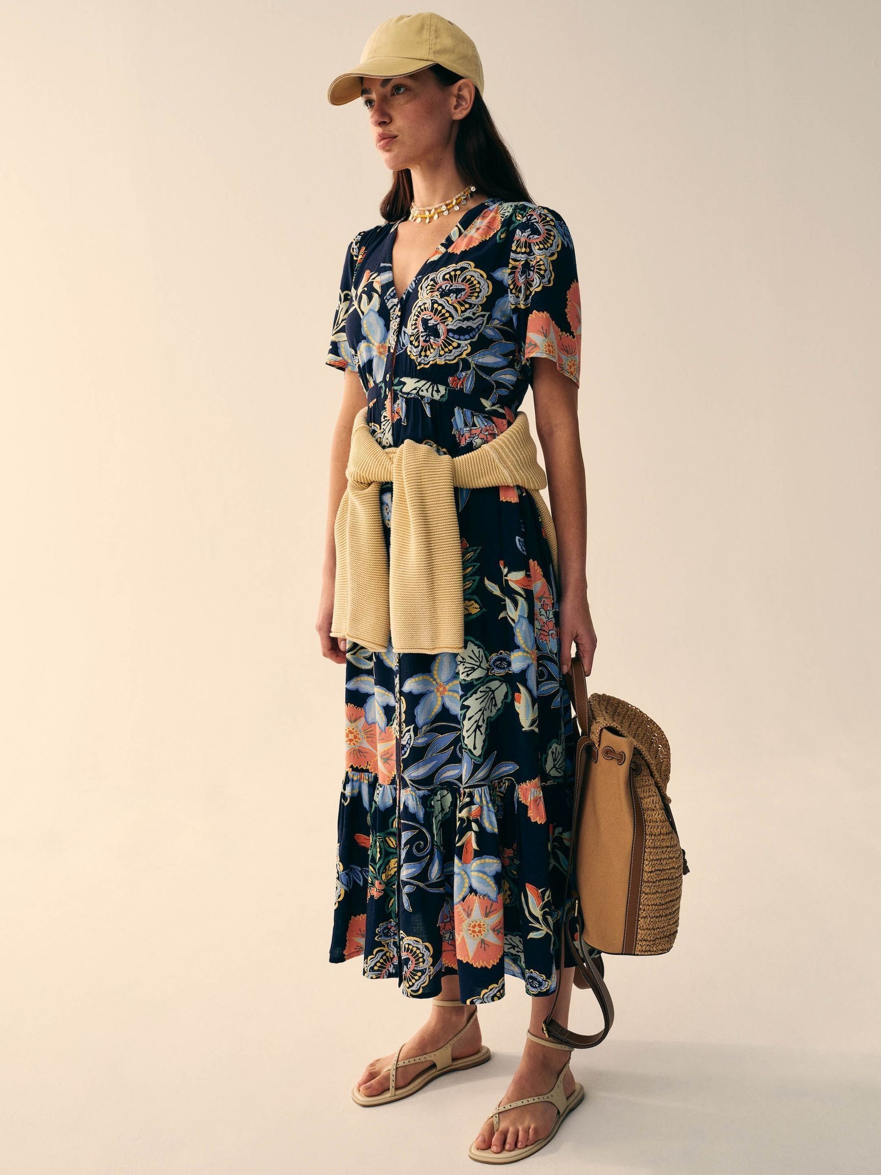 White Stuff Women's Blue Phoebe Midi Dress