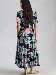 White Stuff Blue Phoebe Midi Dress - Image 2 of 6