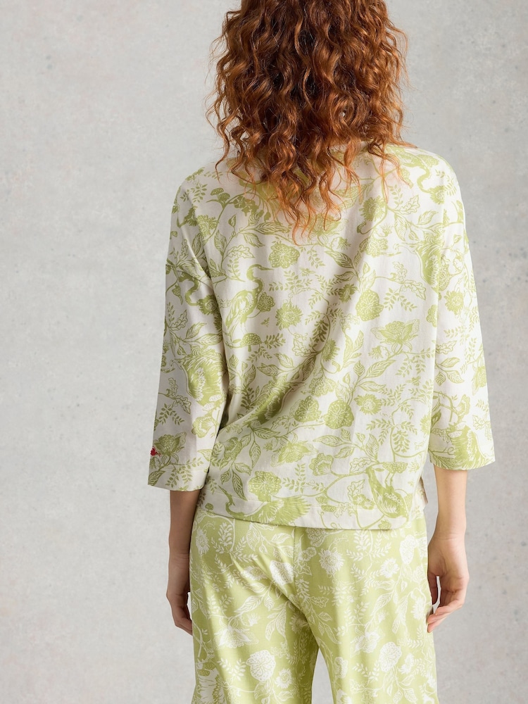 White Stuff Green Maya Boxy Printed Pyjamas - Image 2 of 6 White Stuff Green Maya Boxy Printed Pyjamas - Image 2 of 6