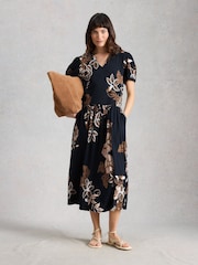 White Stuff Navy Blue Leah Jersey Dress - Image 3 of 6