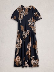 White Stuff Navy Blue Leah Jersey Dress - Image 5 of 6