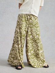 White Stuff Green Poppy Linen Blend Trousers - Image 4 of 6