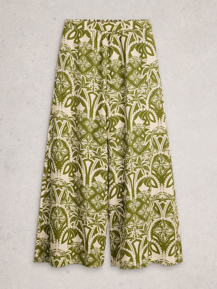 White Stuff Green Poppy Linen Blend Trousers - Image 6 of 6